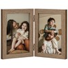 decorUhome Double 4x6 Picture Frame Vertical, Engineered Wood Bifold Photo