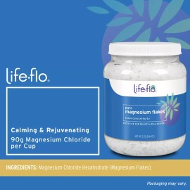 Life-flo Copos De Magnesio Puro Para Baño Relajante Rejuvene