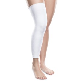 KNIT-RITE 18 Inch Knee Interface Straight Sleeve - Coolmax & Lycra (White, 6 Inch, 1 Sleeve)
