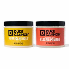 Duke Cannon Pomade 2-Pack Bundle – News Anchor Classic & Hurricane Hold, 4.6 oz Each – Strong Hold, Easy Rinse, Water-Based Formula, Ideal for Short to Medium Styles