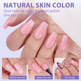 BTArtbox Short Coffin Nail Tips - XCOATTIPS Pink Soft Gel Nail Tips Natural False Nails Pre-applied Tip Primer, Soaked Off Press On Fake Nails, Ultra Fit Nail Extensions