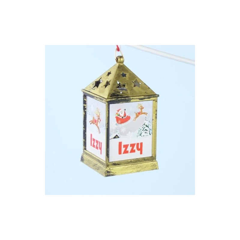 Mulberry Studios Starlight Lantern Christmas Tree Hanger Names H-M Izzy