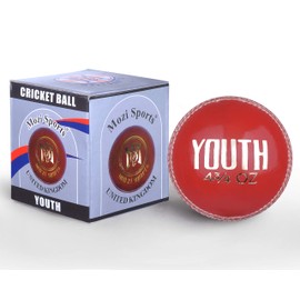 Mozi Sports® Youth Junior Cricket Ball Leather School Club Balls Weight 135gm (Red)