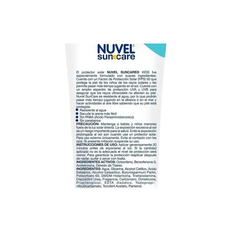 2 Protectores Solares 50 Fps Nuvel Suncare Kids 120 Ml