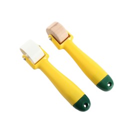 2pcs Quilting Seam Roller, Sewing Seam Roller Wallpaper Roller with Easy to Grip Handle, Mini Pressing Wheel for Quilting, Sewing, Print, Ink (Yellow)