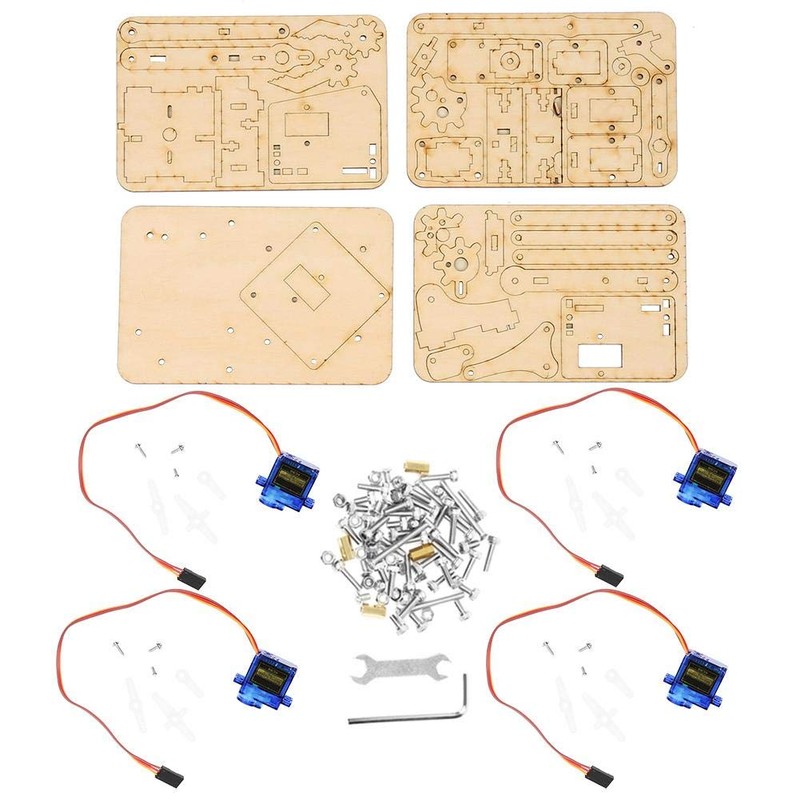 FTVOGUE Robot Arm Kit, 4 DOF DIY Wood Robot Arm