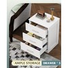 WLIVE White Night Stand with 3 Drawers, Small Nightstand with