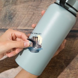 Lantern Press Sticker New York City New York Brooklyn Bridge Die Cut Vinyl, (Waterproof Decal for Cars, Water Bottles, Laptops, Coolers), Small