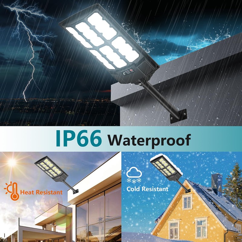 Mutois Solar Lights Outdoor, IP66 Waterproof Dusk to Dawn Bright