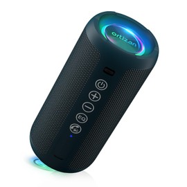 Ortizan Portable Bluetooth Speaker: IPX7 Waterproof, 24W Loud Sound, Deep Bass, Bluetooth 5.3, LED Lights, Wireless Stereo Pairing, 30H Playtime, for Home/Outdoor/Party/Beach, Birthday Gift (Blue)