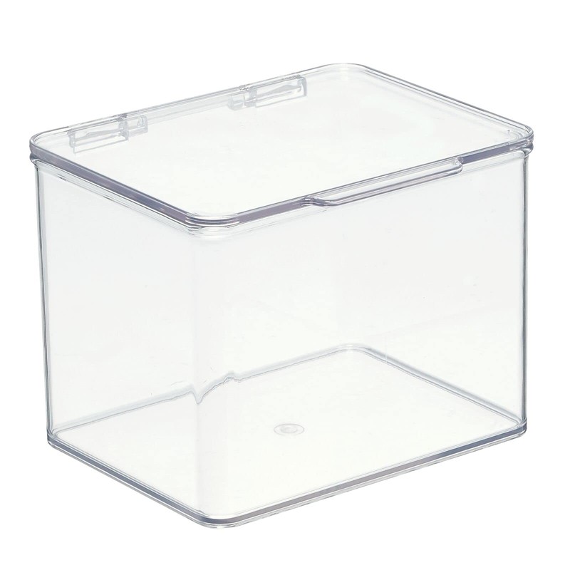 mDesign Plastic Stackable Home Office Storage Organizer Box with Hinge