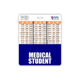 Medical Student Badge Buddy Horizontal w/Height & Weight Conversion Charts (Oversized, Navy)
