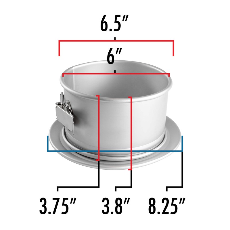 Fat Daddio's Springform Pan Anodized Aluminum, 6 x 3 Inch,