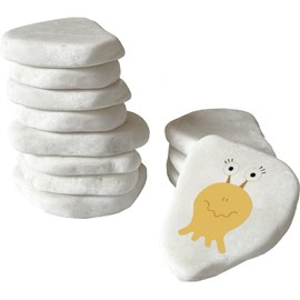 Pebbles for Painting, Pebble Painting Kit 12 PCS Bulk White Rock Painting Kit 5-8 cm Irregular Stones for Crafts Flat Smooth Stone Slices for Rock Painting