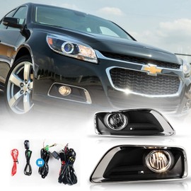 AUTOFREE Fog Lights Assembly for Chevy Malibu 2013 2014 2015 and Malibu Limited 2016 with Bulbs H10 12V 42W, Driving Fog Lamps Replacement Include Wiring Harness Kit and Switch,1 Pair (Left and Right)