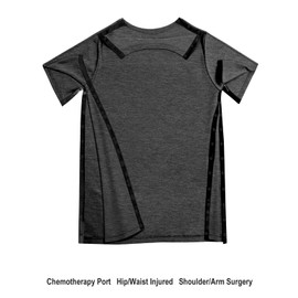 Post Shoulder Surgery Shirts for Men Women Unisex After Rotator Cuff Surgery Shirt Snap Access Recovery Hospital Shirt (US, Alpha, Small, Regular, Regular, Deep Grey)