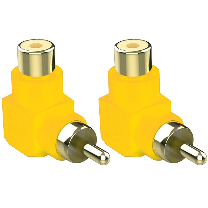 Greluma 8pcs Gold Plated RCA Male to RCA Female 90