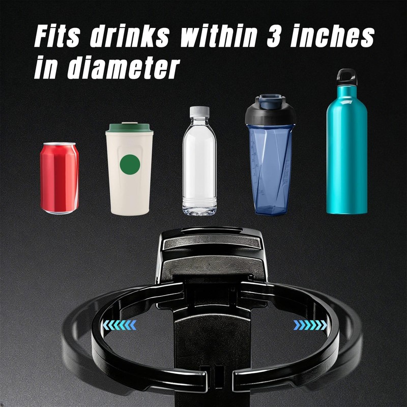 LITTLEMOLE Adjustable Folding Cup Holder, Wall Mounted Cup Holder for