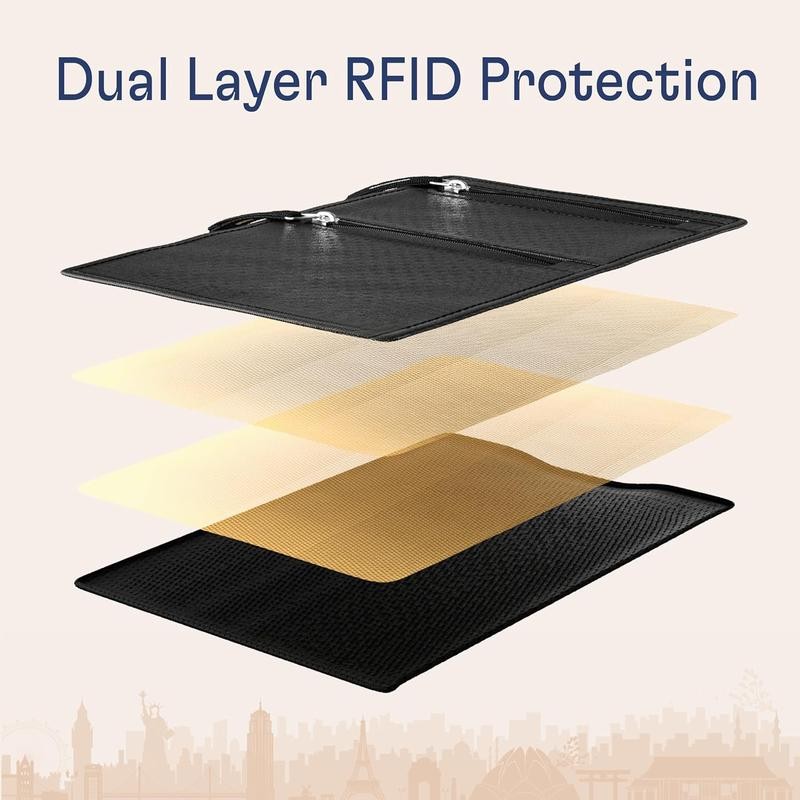 Hidden Travel Belt Wallet w/RFID Blocker men's wallets - Color: