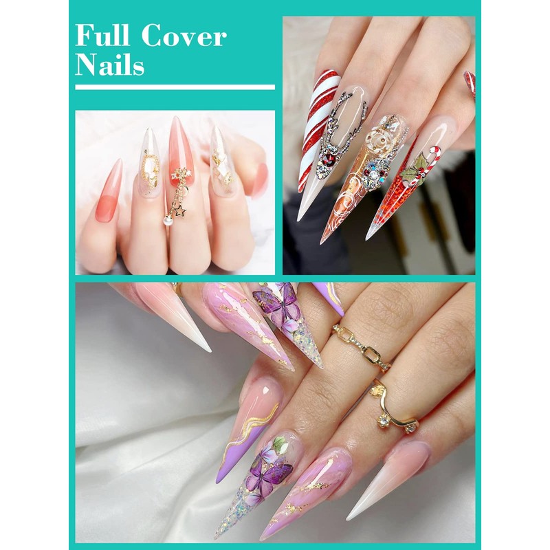 Deciniee Nail Tips, Pack of 240 Full Coverage Square Straight