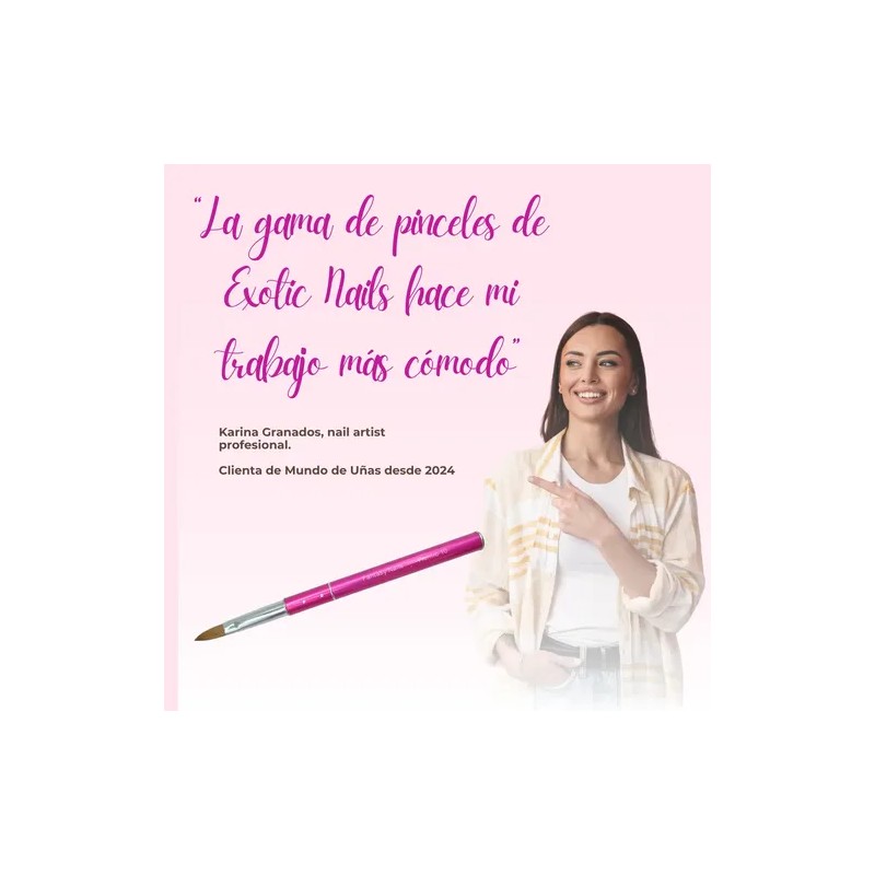 Pincel Desing Kolinsky 10 Uñas Acrilicas Fantasy Nails Pro Color