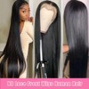 QWedafy Straight Lace Front Wigs Human Hair Pre Plucked 200
