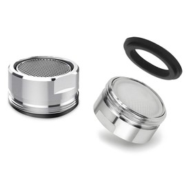 Bathroom Faucet Aerator 15/16 In Male Thread Chrome Solid Brass, Bathroom Sink Aerator for Sink Faucet Aerators M24 with Gasket