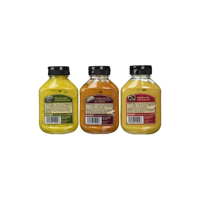 Silver Spring All Natural Mustard 3 Flavor Variety Bundle: (1)