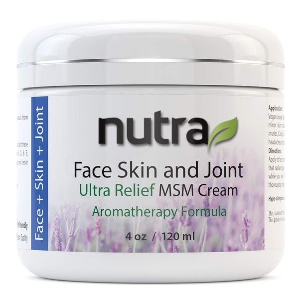 Face, Skin & Joint Ultra Relief Cream Nutra Health 4 oz (120ml) Jar