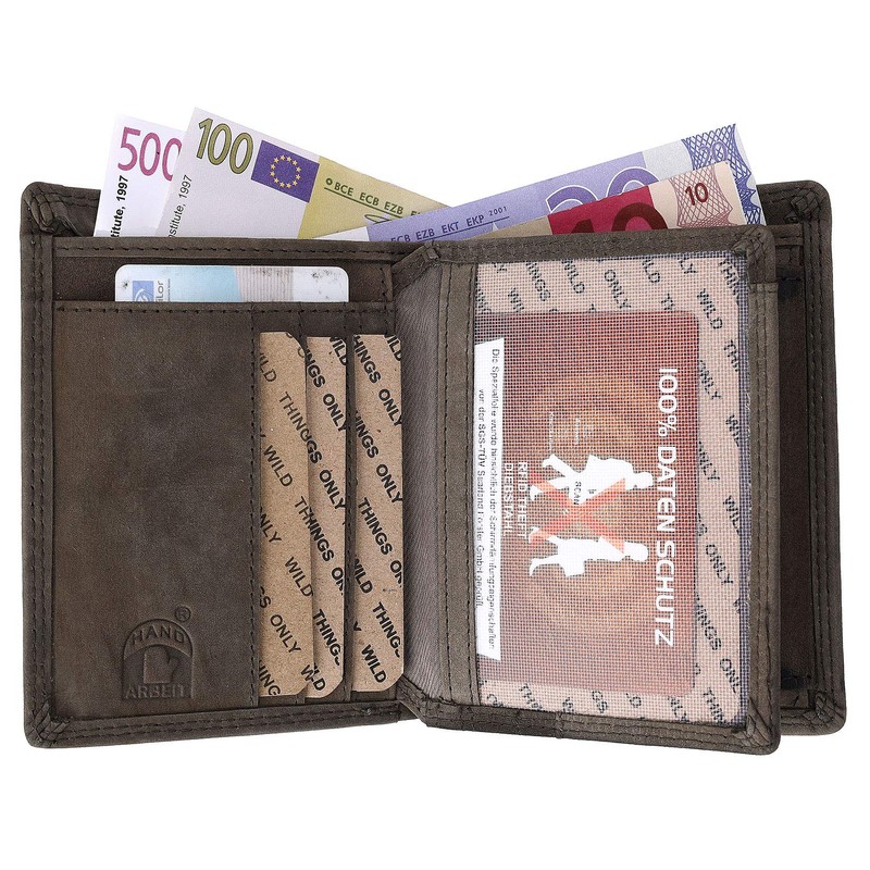 Grey Wallet Genuine Leather Ride or Die with RFID (Data