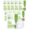 DERMAL Korea 10 Mascarillas Cucumber con Pepino, Colágeno y Vitamina