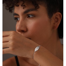 LeCalla Sterling Silver Jewelry Love You To The Moon and Back Sliding Bolo Bracelet for Women