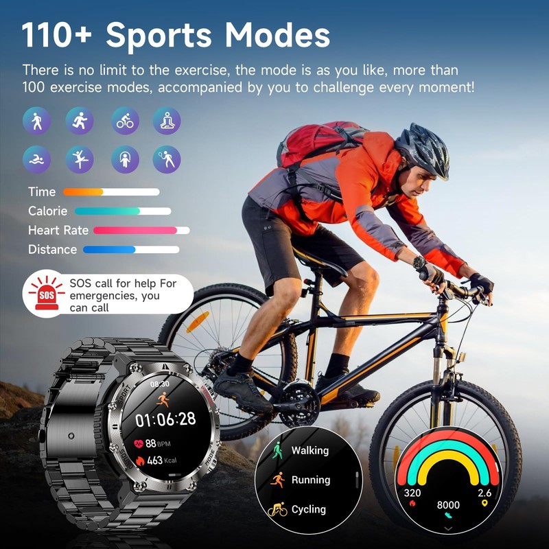 Lgnitek Smartwatch with Phone Function, 1.43 Inch Men's Women's Fitness