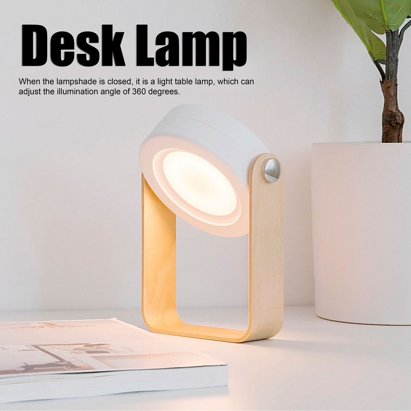 Bedside Lamp 360 Degrees Rotatable Folding Desk Reading Lamp Outdoor