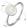 Fire Opal Sterling Silver Plain Wedding Engagement Ring (7)