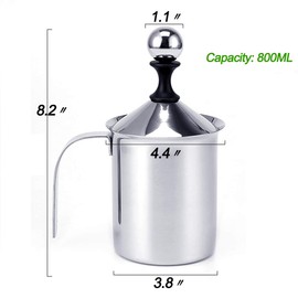 Manual Stainless Whipped Cream Dispenser - Stainless Steel Handheld DIY Whipped Cream Dispenser - Perfect Cream Whipper Maker for Gift,Lid