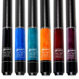 CUEBAR Pool Sticks Set of 6, Pool Cues 18 19 20 21 Oz, 58" 2-Piece House Bar Billiard Cue Sticks with Imitation Leather Grip for Men Women - Black Blue Teal Orange Red Purple