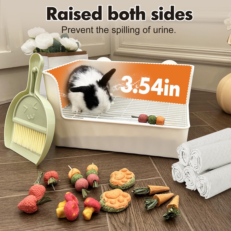 Yuoaes Large Rabbit Litter Box Bunny Potty Training Corner Litter