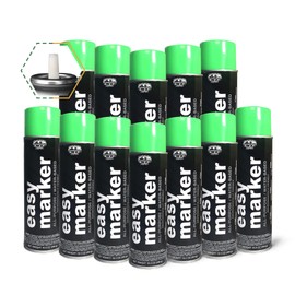 Fox Valley Easy Marker Inverted Utility Spray - Easy Use Inverted Marking Paint, Grass & Parking Lot Paint, 18 oz (Pack of 12), Green Fluorescent