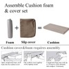 MICUSHION Piano Bench Cushion for Indoor Shoe Storage with Ties