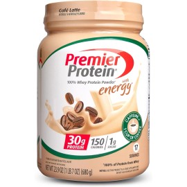 Premier Protein Powder Cafe Latte 30g Protein 1g Sugar Whey Gluten Free 17 Serv