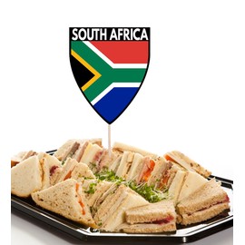AK Giftshop South Africa Flag Rugby Ball Food & Cupcake Picks Toppers Party Decorations (14 Pack)