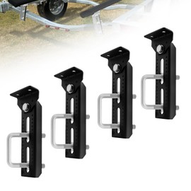 Andorm 8" Boat Trailer Bunk Brackets Kit Heavy Duty, Galvanized Swivel Top Bunk Bracket Kit for Boat Trailer Crossmember 1.5x3, 2x3, 3x3 Black 4 Pack