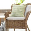 LR Home Sweet Pea Striped Jute Bordered Throw Pillow, Green/White/Tan