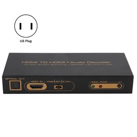 HDMI to HDMi Digital Audio Decoding Decoder Box Converter Adapter Black