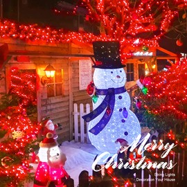 JMEXSUSS 500 LED Red Christmas Lights Outdoor, 173ft Christmas String Lights Plug in, Waterproof 8 Modes Red LED Twinkle Lights for Tree Party Xmas Holiday Decorations