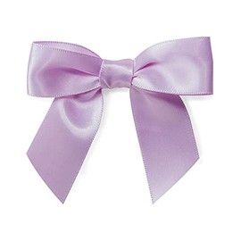 2" Lavender Pre-Tied Satin Gift Bows with Twist Ties - 12/Pack - 5 Packs
