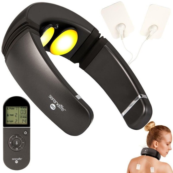 Serenelife Smart Neck Massager-Built-in Rechargeable Battery, Digital Massager