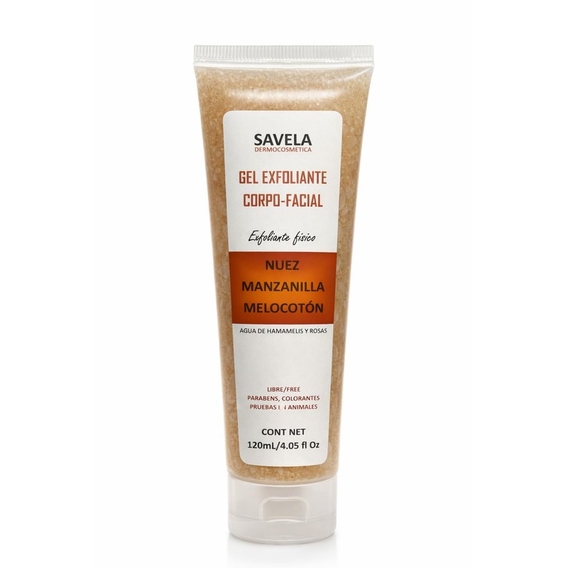 GEL EXFOLIANTE CORPO-FACIAL NUEZ, MANZANILLA Y MELOCOTÓN 120ML4.05 fl oz.