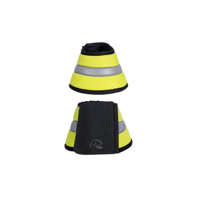 HKM Reflective Bell Boots Neon Yellow Warmblood